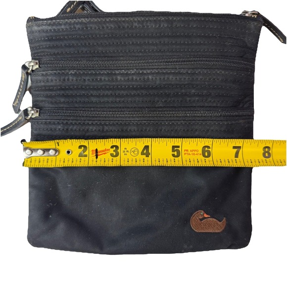 DOONEY & BOURKE Crossbody Black Nylon North South Triple Zip Bag Purse - Picture 3 of 12